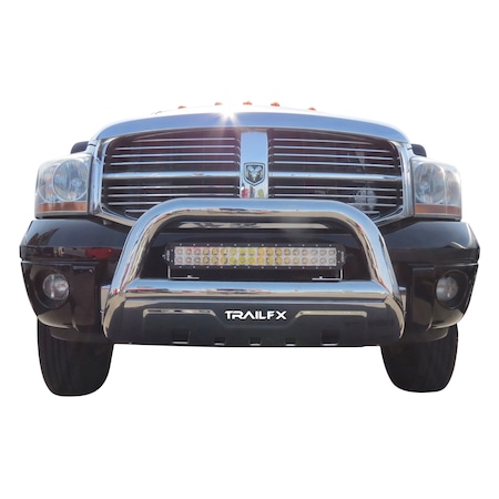Trailfx TrailFX B1516S; Bull Bar; Polished Stainless Steel 3-1/2 Inch Diameter With Skid Plate B1516S